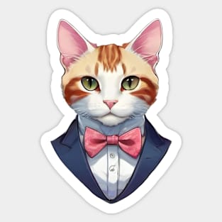 Fancy Cat with Bowtie no.2 Sticker